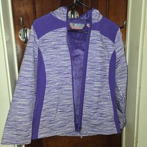 Free Country Purple Ski Jacket with Textured Fabric and Hood